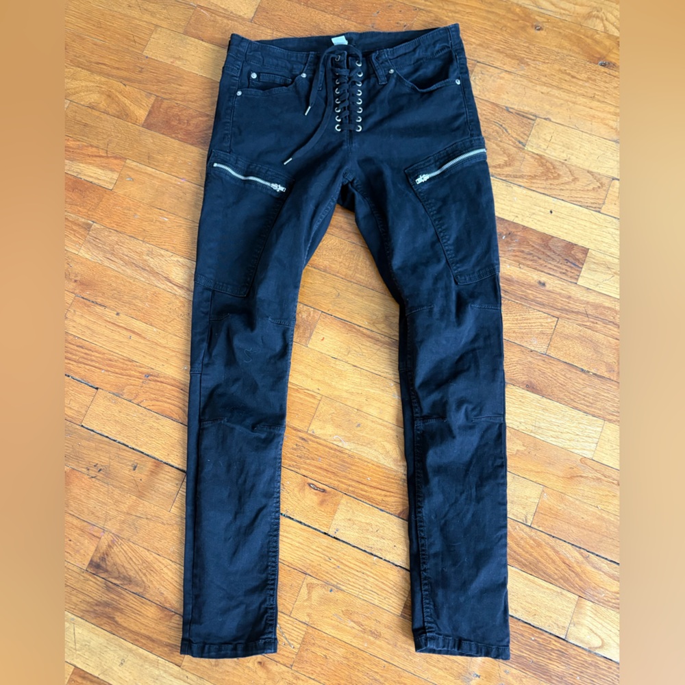 BDG Black Lace-Up jeans with Zipper Accents